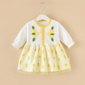 Princess Style Baby Girl Skirt Pure Color Mesh Skirt Infant Clothing One Year Old Girl Full Moon Cotton A-Line Skirt