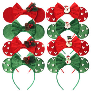 Disney | Disney Merry Christmas Hair Accessories for Women Spiral Candy Cane Headbands Kids Xmas Snowflake Mickey Ears Hairband Girl Gift