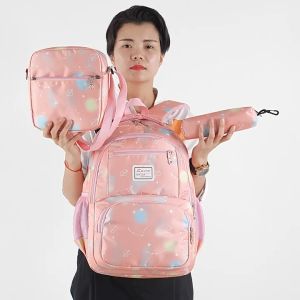 SET OF 3 BACKPACK WATERPROOF LEISURE CASUAL PRINTED SCHOOL BAG BEG SEKOLAH