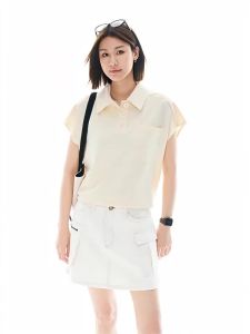 Layered Polo Collar Short Sleeve T Shirt