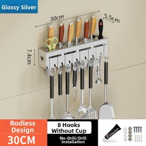 Wall Mounted Hole-free Multifunctional Kitchen Organizer