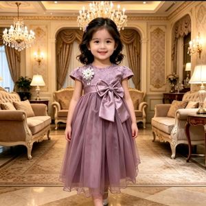 Dress Anak Perempuan/Gaun Pesta Brokat /Baju Ulang Tahun Anak Perempuan