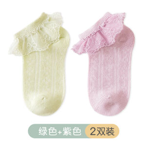 ถุงเท้าเด็กผู้หญิง Pure Cotton Princess Lace Summer Thin เส้นใยโพลีเอสเตอร์ 3% ถุงเท้าตาข่ายสำหรับเด็ก ถุงเท้าผ้าฝ้ายสำหรับเด็ก