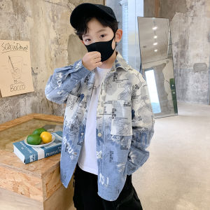 Boys Denim Shirt Jacket Tie Dye Spring Autumn Style Childrens Fashion Cool Casual Long Sleeve Jeans Outerwear for Kids