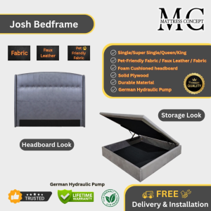Mattress Concept Josh Storage Bedframe Pet Friendly Fabric/FauxLeather/Fabric All Size Available