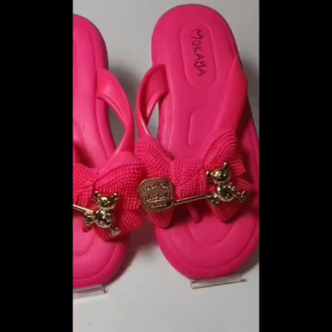 Sandal Jepit Karet Wanita Pita Besar Gesper Bear Peniti Import MKY 1303-27 37-41