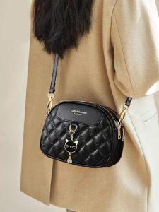 Fashionable Commuter Womens Bag Multi-Layer Small Fragrance Style Single Shoulder Crossbody Bag Soft PU Leather British Style