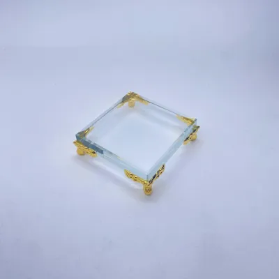 Luxury Crystal Cluster Mineral Specimen Display Stand Glass Base Decorative Figurine Placement Scandinavian Style Geometry Shape