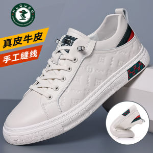 Casual Leather Mens Shoes Spring Autumn Season Fashionable Sporty Flat Heel round Toe Breathable Rubber Outsole Youth Footwear