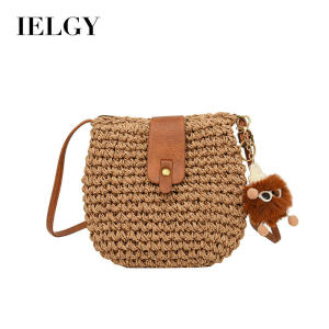 IELGY Woven Straw Bag Niche Design Fashion Seaside Beach Mobile Phone Bag Shoulder Crossbody Female Bag