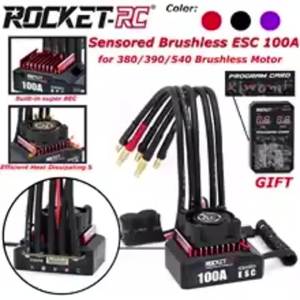 ROCKET-RC Sensored Brushless ESC 100A 2-3S With Programming Card Combo for 380/390/540 Sensored Brushless Motor 1/10 RC Cars