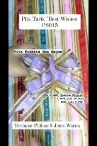 3 PCS Pita Tarik Best Wishes Import - Pita buket bunga PS015