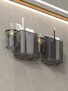 No-drilling Bathroom Toothbrush Cup Storage Rack