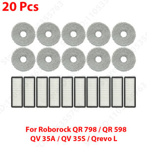 Roborock | For ( Roborock QR 798 / QR 598 / QV 35A / QV 35S / Qrevo L ) Parts Main Side Brush Filter Mop Bag Accessories