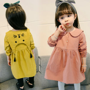 Princess Style Girls Dress Korean Fashion Spring Clothes Little Girl Skirt Age 6 Cute Baby Girl Clothes Cotton Fabric