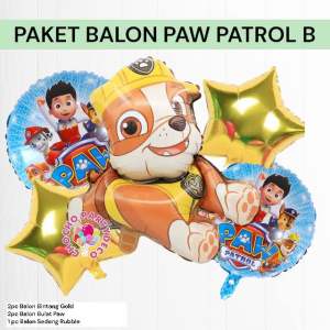 Paket Balon PAW PATROL B / Dekorasi Ulang Tahun Paw Patrol Chase Marshall Rubble Skye