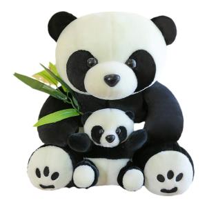QIAOSHANG | Adorable Simulated Panda Mother-and-child Plush Toy