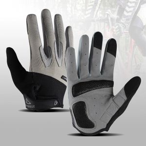Spring  Autumn Mens and Womens Sports Anti slip Fitness Outdoor Bicycle Full finger Riding Shock Absorbent Touchscreen Gloves