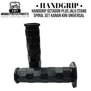 Handgrip Octagon Plus Jalu Stang Spiral Set Kanan Kiri Universal Semua Motor