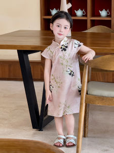 XUSHANSHAN | Summer Chinese Style Childrens Modified Qipao Dress Panda Vest