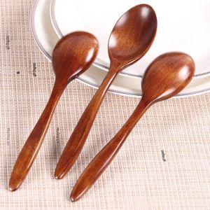 1/3/5 Chiếc Gỗ Tự Nhiên Bộ Thìa Gỗ Phong Cách Hàn Quốc Nhà Bếp Canh Bộ Đồ Ăn Để Nấu Ăn Mật Ong Pha Cà Phê