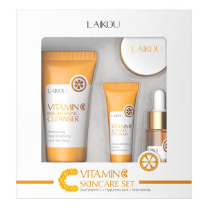 Anti Aging Vitamin C Brightening Skin Care Kit Hydrating Serum Moisturizer Eye Cream Face Treatment Cleanser