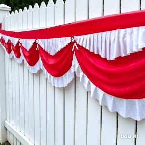 Bendera Gelombang Merah Putih Dekorasi Rumah Pesta Aksesoris Musiman Lainnya