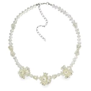 Navia Flowery Crystal Tulip Necklace Kalung Panjang Hijab Friendly Bunga Kristal Luxury Handmade Fashion