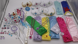 6pcs Frozen Princess Set Girls Crown Magic Wand Dress Up Toy Birthday Party Costume Pretend Play Accessories