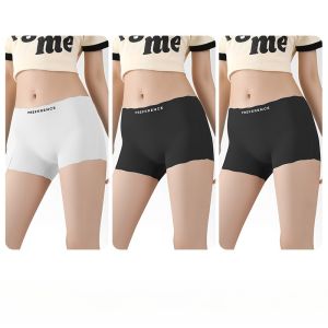 MiiOW | Ice Silk Safety Pants Womens Anti-Light Summer Seamless No Roll Edge Flat Angle Shorts Underwear Mid Waist Cotton Lined