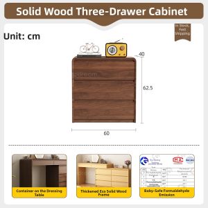 HESHIBOYA | Retro Large Capacity Wooden Drawer Cabinet