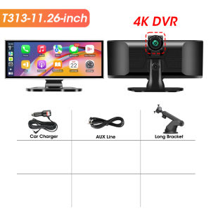 11.26 inch Dash Cam 4K Car DVR Wireless Carplay & Android Auto GPS Navigation Video Recorder Dashboard Dual Lens 5G Wifi FM AUX