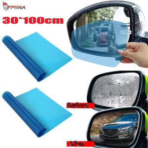 【Pphha】Car Rearview Mirror Protective Film Anti Fog Anti-Glare Membrane Safe Driving Waterproof Rainproof Clear Vision Sticker DIY Size 30x100cm