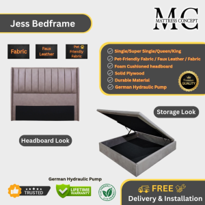 Mattress Concept Jess Storage Bedframe Pet Friendly Fabric/FauxLeather/Fabric All Size Available