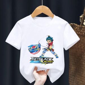 Anime Beyblade Burst Evolution Print Kids T Shirt Girls Summer Tops Baby Boys Clothes Cartoon Children Short Sleeve T-shirt