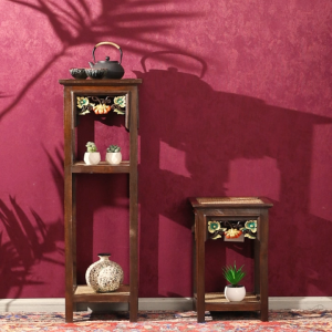 ไม้เนื้อแข็งหวายสานชั้นวางของสแควร์ห้องนั่งเล่นศิลปะชั้นดอกไม้หลายห้องนั่งเล่นชั้นวางกระถางดอกไม้ในร่ม