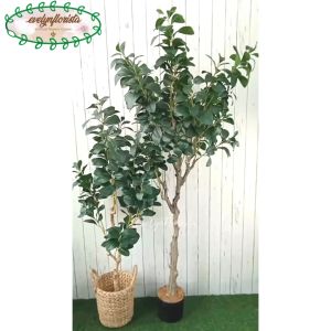 Pohon Hias Artificial Kacang T130 & T170 Latex Pot Dasar Hitam Cover Eceng Gondok Handle Hiasan Ruang Tamu