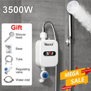 YOWXII Instant Electric Shower Water Heater 6500W with LED Touch Display IPX4 Waterproof Energy-Saving Smart Control 3-Second Quick Heat