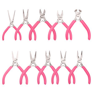 1PC Bright Pink Jewelry Tool Pliers Needle Nose Pliers Side Cutting Plier Bent Nose Plier for DIY Jewelery Making Hand Tools Accessories