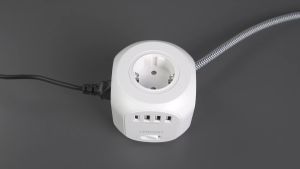 Stop Kontak 7 8 in 1 USB Type C Port kabel Colokan listrik Colokan lubang 3 port USBx3 Type Cx1