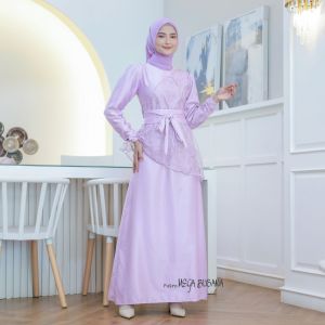 Saukia Dress Brukat Mewah & Gamis Fashion Seragam Pesta Kondangan