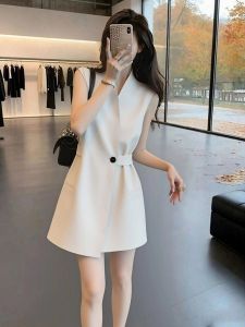 XUECAIQI | Sleeveless V-neck Business Chic Dress A-line Summer Style