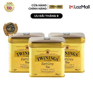 Combo 3 Trà Lá Twinings London Strand Earl Grey - Hộp Thiếc 100G