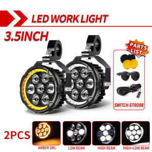 CO LIGHT off-road use 3.5 Inch 6 LED Motorcycle Auxiliary Light Extra High Low Beam Amber DRL Spotlight Fog Lamp Strobe 12V 24V