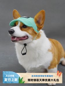 Dog Hat Corgi Hat Breathable Golden Retriever Hat Summer Shading Sunscreen Jarre Aero Bull Pet Baseball Cap