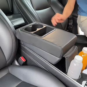 รถหุ้มที่เท้าแขนหมอนหมอนที่มีกระเป๋าเก็บและที่วางถ้วย เมอร์โมเมมโมรี่โฟมคาร์ที่เท้าแขนสำหรับ SUVs รถบรรทุก รถยนต์