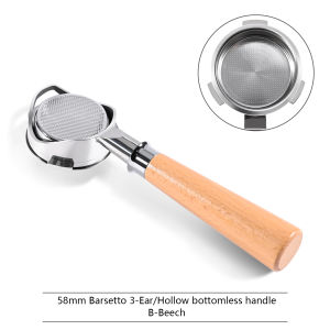 Dụng Cụ Cầm Tay Portafilter Không Đáy 58mm 3Ear Dành Cho Máy Pha Cà Phê Hibrew H7 H7a H10a Espresso Breville Barista Max/Signature Hollow Naked Coffee