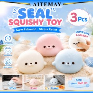 【Aitemay🔥3 sản phẩm] Đồ chơi bóp con dấu dễ thương bóng sốt ruột giải tỏa căng thẳng tăng chậm PU mềm 8cm cho trẻ em người lớn