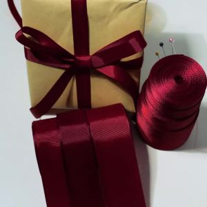 Ruộng Băng Grosgrain Màu Đỏ Rượu Vang 10 Thước/cuộn Rộng 2 Inch 100% Polyester Dùng Để Tự Làm Trang Trí Bó Hoa Quà Tặng Gói Quà Trang Trí Tiệc Giáng Sinh Năm Mới.