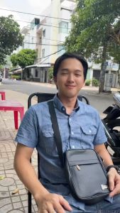 Túi đeo chéo da Thể thao kiểu ĐỨNG MEN R7 RICKIS Đen bóng mờ lịch lãm {MẪU MỚI}